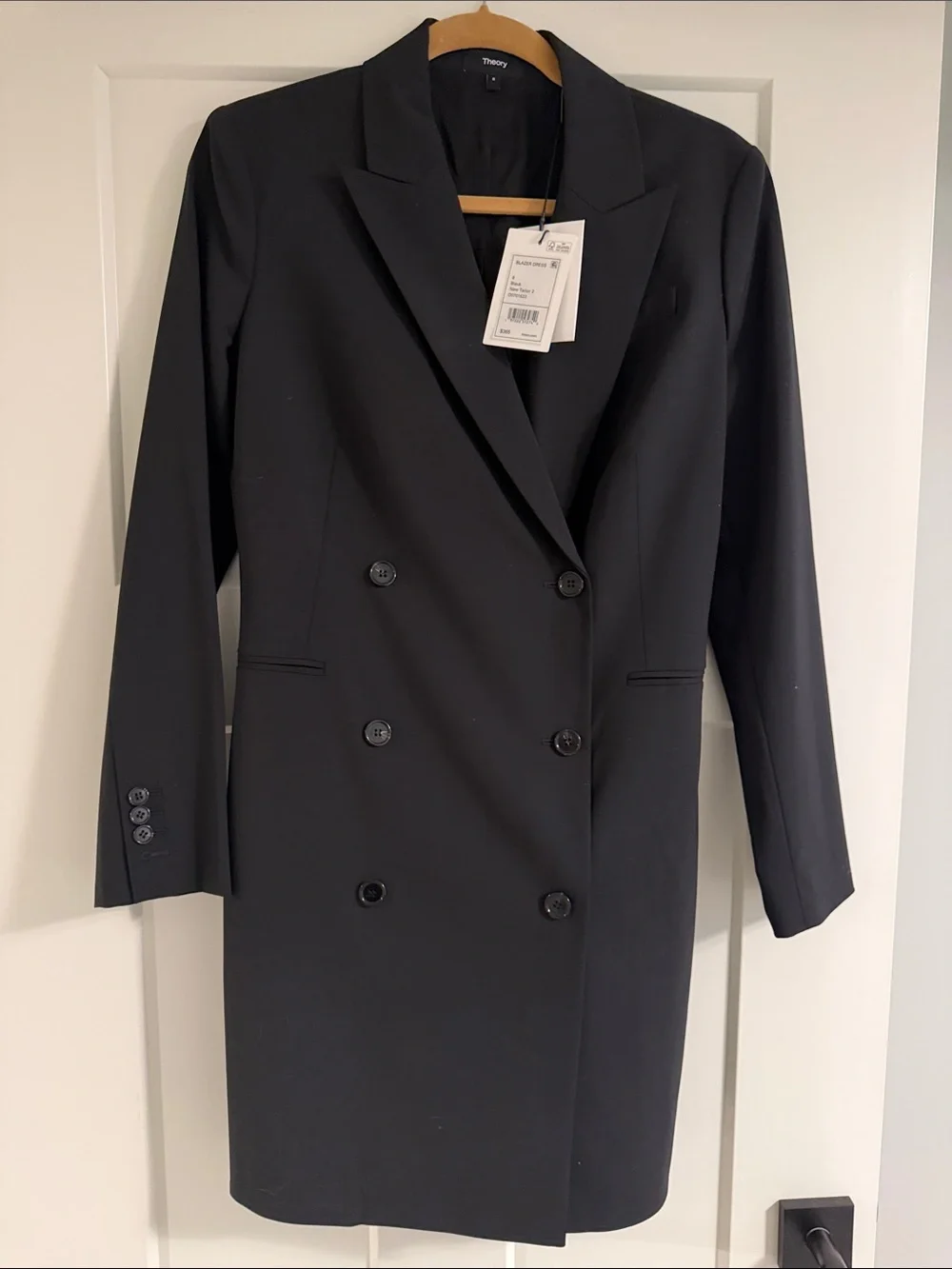 Theory Black Double-Breasted Blazer Dress NWT